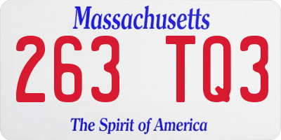MA license plate 263TQ3
