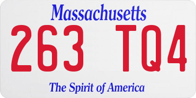 MA license plate 263TQ4