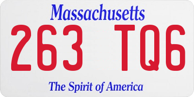 MA license plate 263TQ6