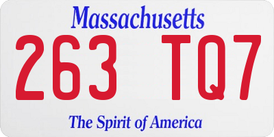 MA license plate 263TQ7