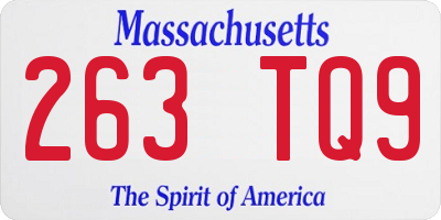 MA license plate 263TQ9