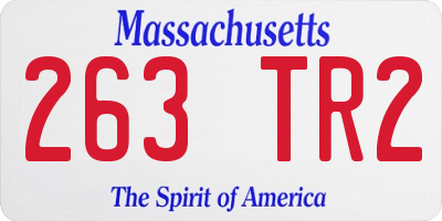 MA license plate 263TR2