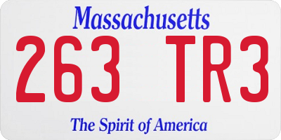MA license plate 263TR3