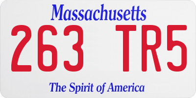 MA license plate 263TR5