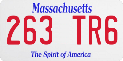 MA license plate 263TR6