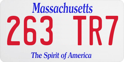 MA license plate 263TR7