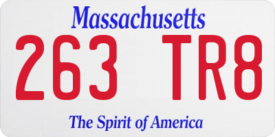MA license plate 263TR8