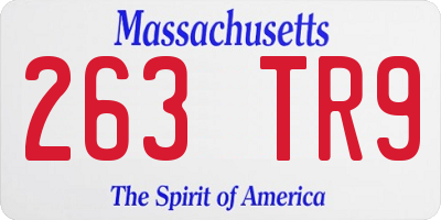 MA license plate 263TR9
