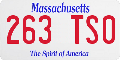 MA license plate 263TS0