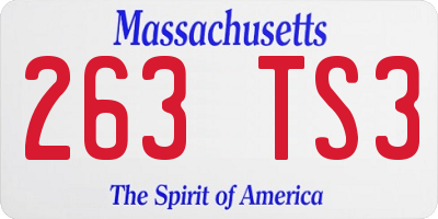 MA license plate 263TS3