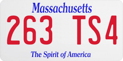 MA license plate 263TS4