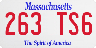 MA license plate 263TS6