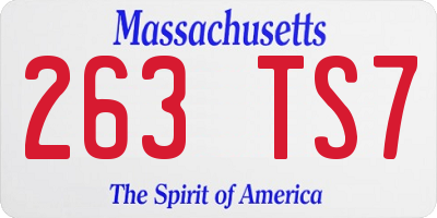 MA license plate 263TS7