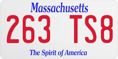 MA license plate 263TS8