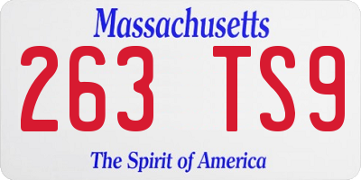MA license plate 263TS9