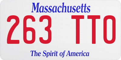 MA license plate 263TT0
