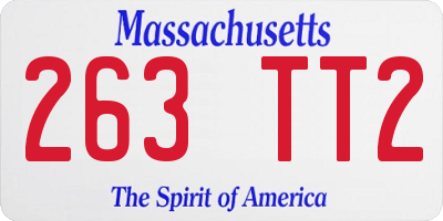 MA license plate 263TT2