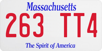 MA license plate 263TT4