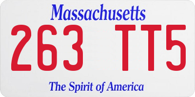 MA license plate 263TT5