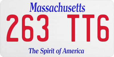 MA license plate 263TT6