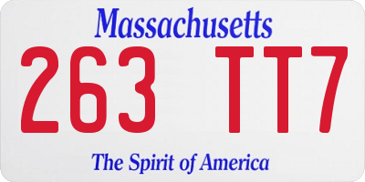 MA license plate 263TT7