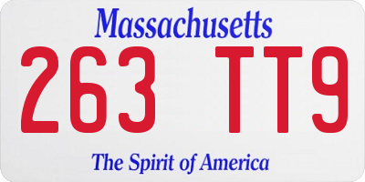 MA license plate 263TT9