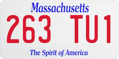 MA license plate 263TU1