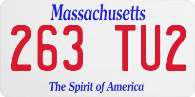 MA license plate 263TU2