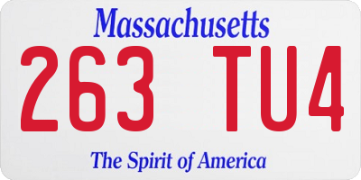 MA license plate 263TU4
