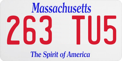 MA license plate 263TU5