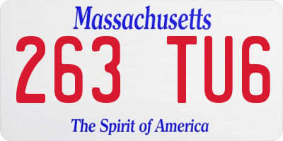 MA license plate 263TU6