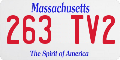 MA license plate 263TV2