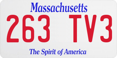 MA license plate 263TV3