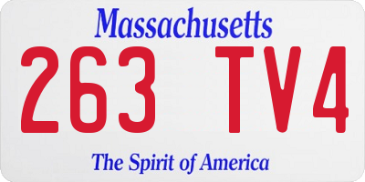 MA license plate 263TV4