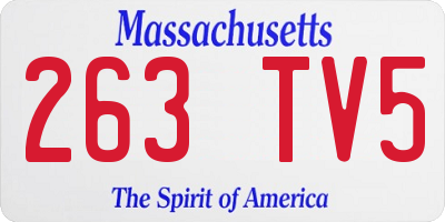 MA license plate 263TV5