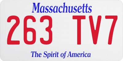 MA license plate 263TV7
