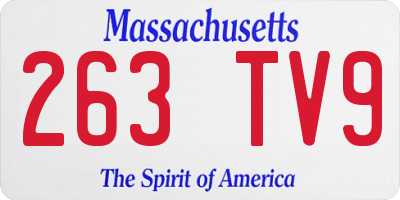 MA license plate 263TV9