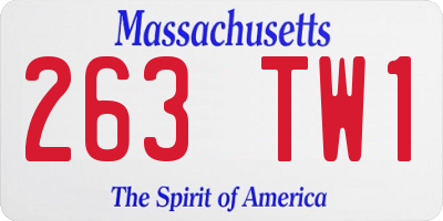 MA license plate 263TW1