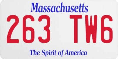 MA license plate 263TW6