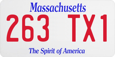 MA license plate 263TX1