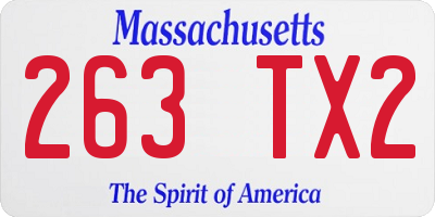 MA license plate 263TX2