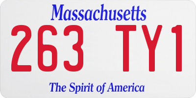 MA license plate 263TY1