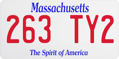 MA license plate 263TY2