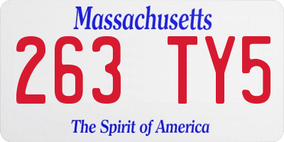 MA license plate 263TY5