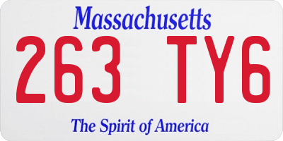 MA license plate 263TY6