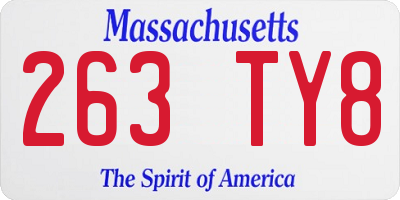 MA license plate 263TY8
