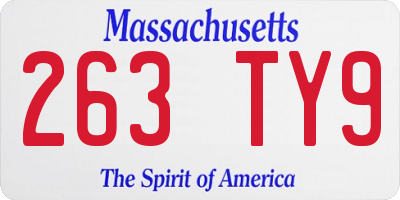MA license plate 263TY9