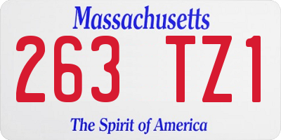 MA license plate 263TZ1