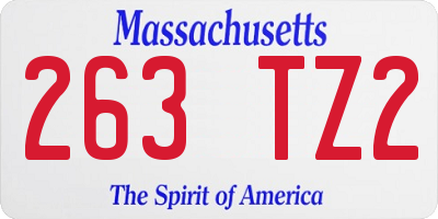 MA license plate 263TZ2