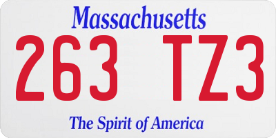 MA license plate 263TZ3
